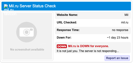 ministero difesa russo down