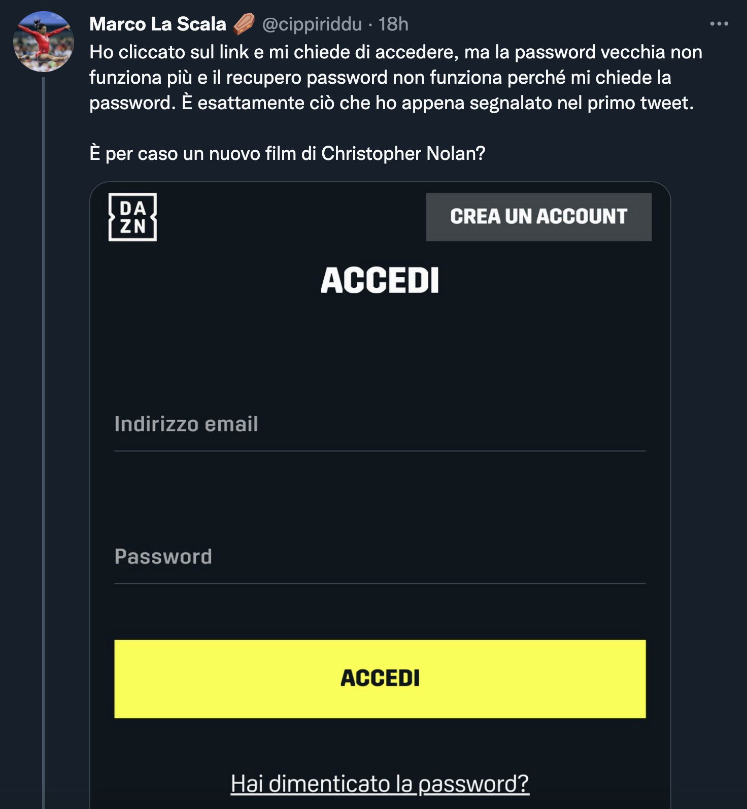 Mail Dazn su cambio password e i Giornalettismo