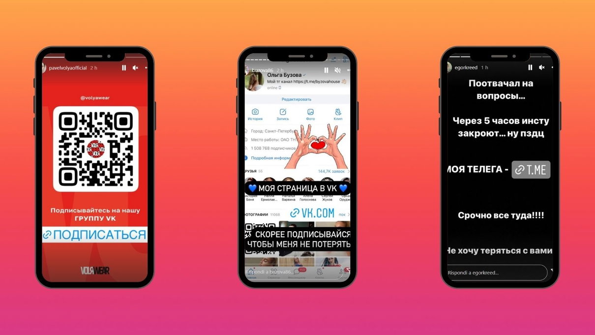 Gli influencer russi che chiedono ai follower di migrare su altri canali article-post