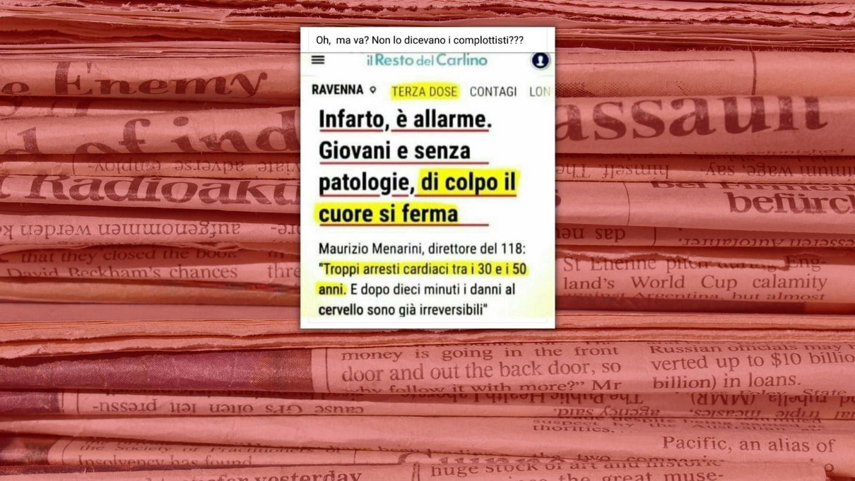 No, il Resto del Carlino non ha pubblicato un articolo sull’aumento degli infarti tra i giovani a causa del vaccino article-post