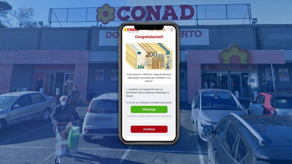 La truffa del messaggio Whatsapp con un buono Conad da 1000 euro