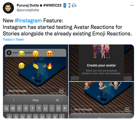 Meta testa le nuove reazioni degli avatar nelle stories di Instagram article-post