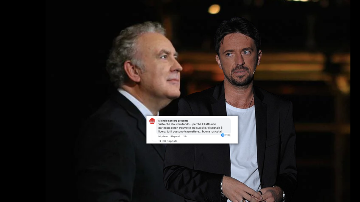 Santoro risponde a Scanzi che aveva parlato di un suo “approdo” a ByoBlu: «Perché il Fatto non trasmette Pace proibita?» article-post