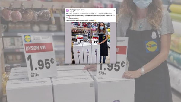 Non è vero che Dyson ha interrotto «le consegne dei suoi prodotti» che ora sono in vendita a 1.95 euro