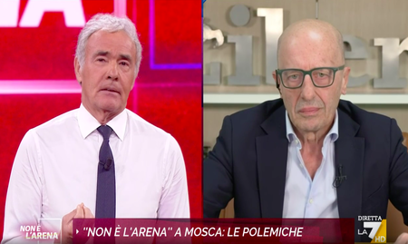 Giletti dice a Sallusti che, grazie alla diretta da Mosca, La7 è diventata la terza rete nazionale article-post