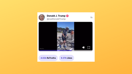Trump ha condiviso su Truth Social un video fake in cui colpisce Biden con una pallina da golf article-post