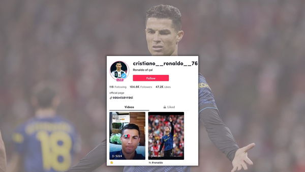I 100mila follower del finto profilo TikTok di Cristiano Ronaldo