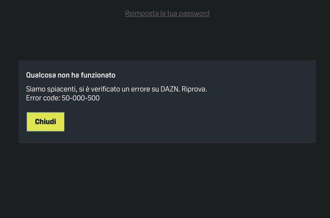 Dazn comunica ufficialmente: «Alcuni utenti stanno riscontrando problemi» article-post