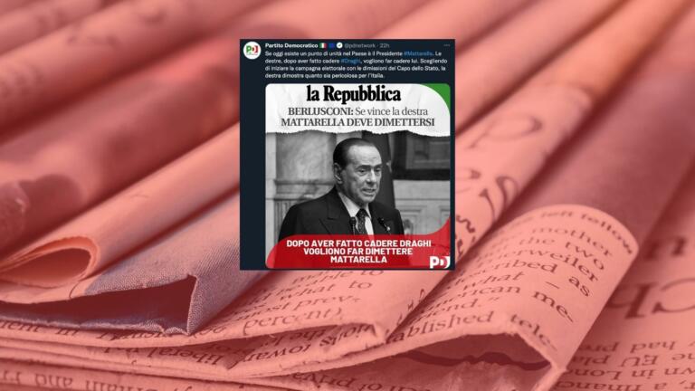 No, La Repubblica non ha mai titolato «Se vince la destra Mattarella deve dimettersi» No, La Repubblica non ha mai titolato «Se vince la destra Mattarella deve dimettersi»