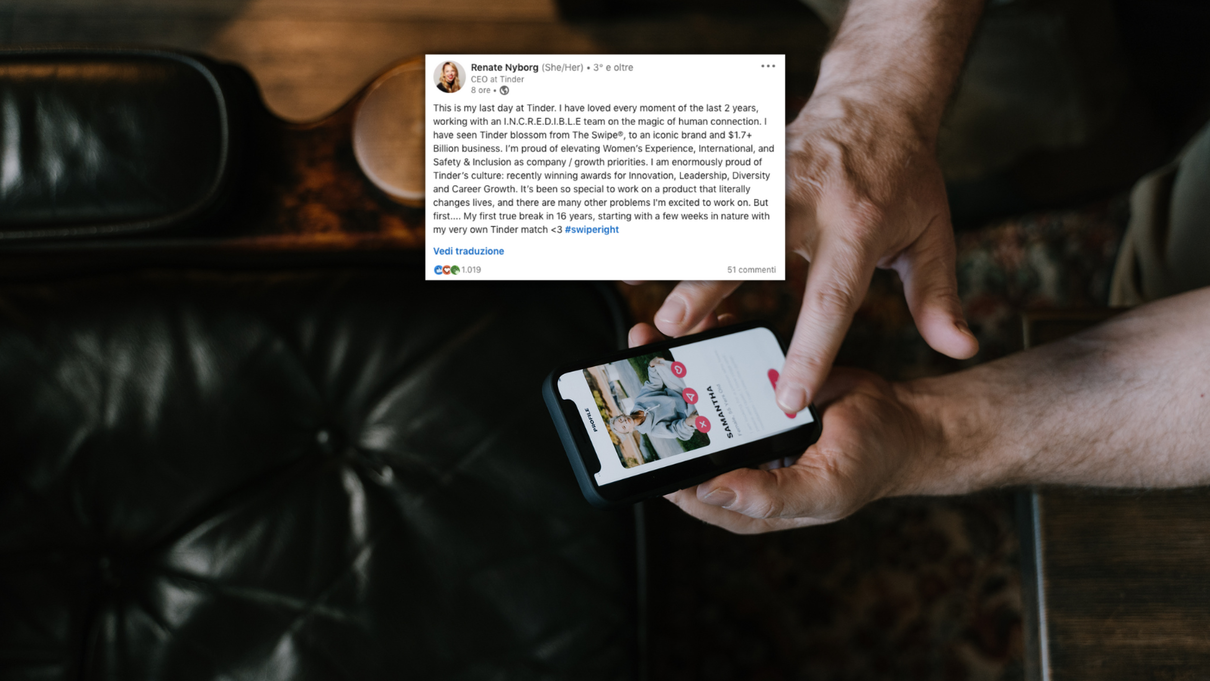 Dopo meno di un anno, Tinder cambia il suo amministratore delegato article-post