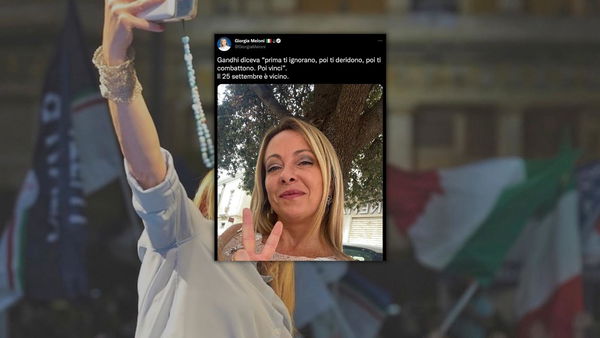 Giorgia Meloni cita Gandhi con una frase mai pronunciata da Gandhi