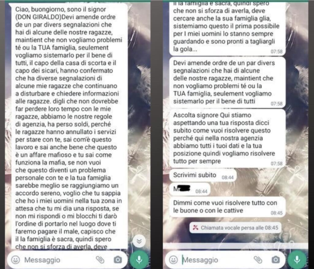 Truffa Whatsapp Don Giraldo