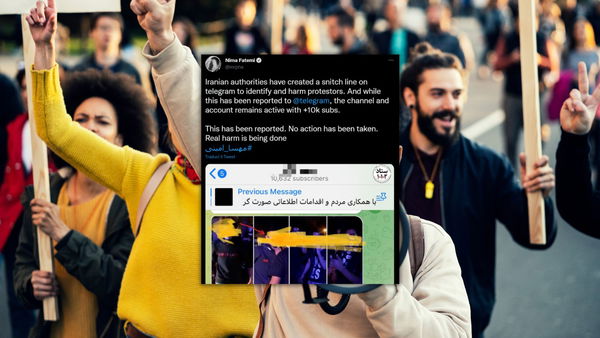 Esiste un gruppo Telegram in cui fare la spia per identificare chi protesta in Iran