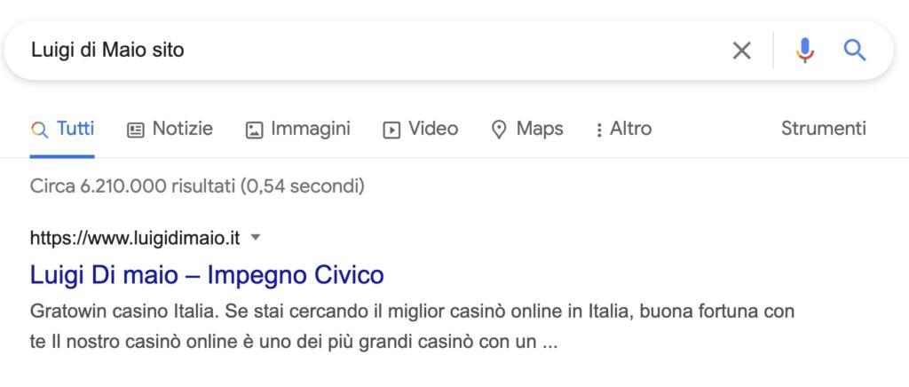 Sito Di Maio ricerca Google