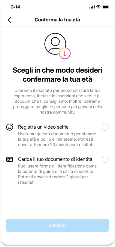 verifica età Facebook