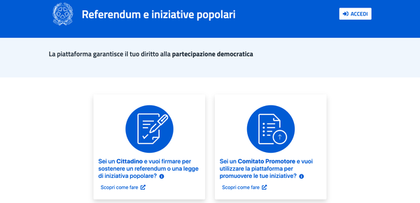 Perché nessuno dice che la piattaforma di Stato per i referendum digitali è online?