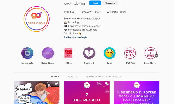Dalla pagina Instagram Sessuologia al primo servizio di consulenza sessuologica online | RAM – La rete a memoria