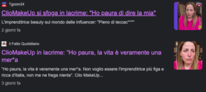 titoli giornali ClioMakeUp