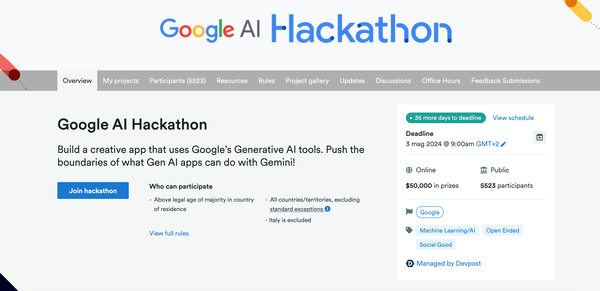 L’Italia come la Russia e l’Iran: esclusa dal Google AI Hackathon