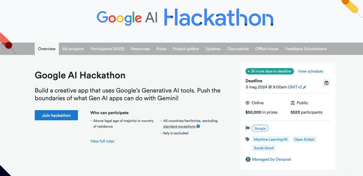 L’Italia come la Russia e l’Iran: esclusa dal Google AI Hackathon article-post