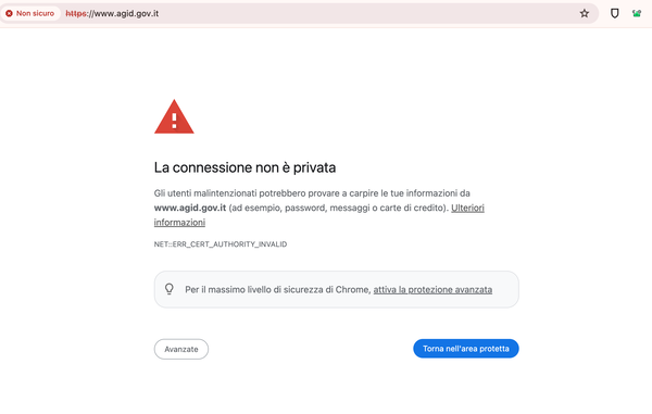 Il sito dell’Agenzia per l’Italia Digitale non è (stato) sicuro