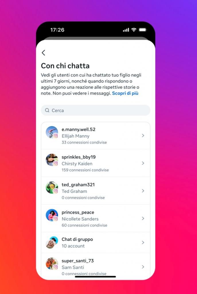 Supervisione adolescenti su Instagram