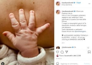 Claudia Andreatti è diventata madre