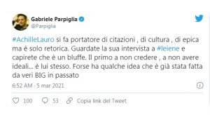 Gabriele Parpiglia e le critiche ad Achille Lauro