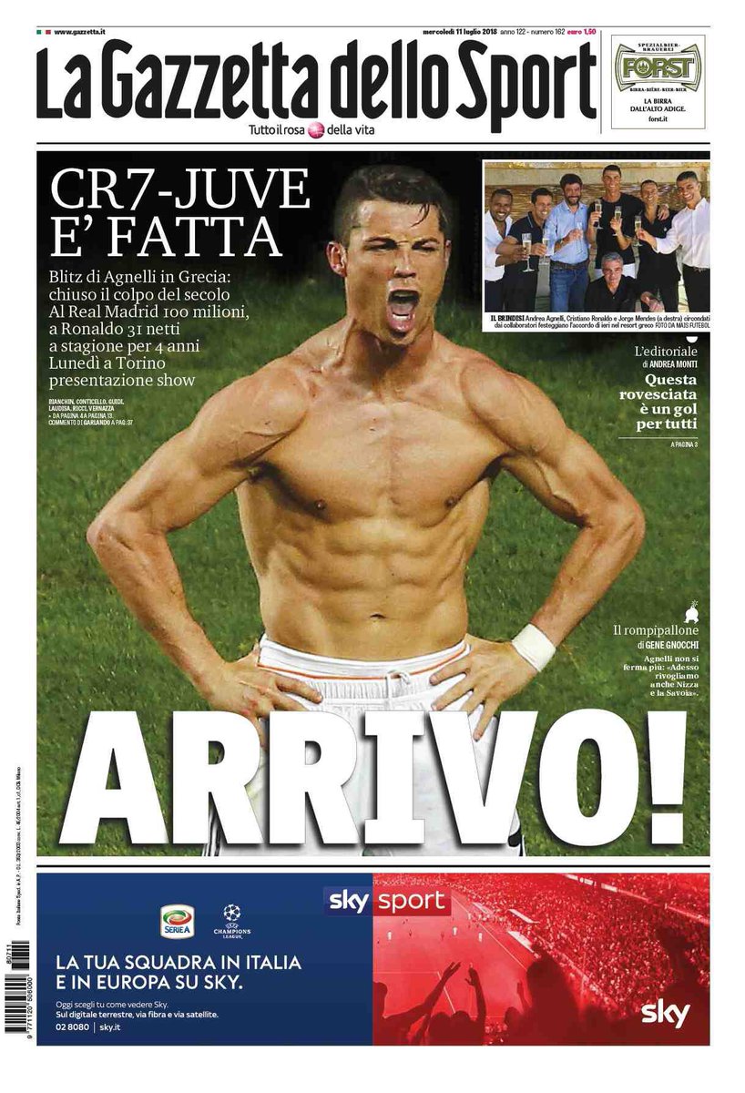 Giornali sportivi, l’effetto Cristiano Ronaldo è finito preview