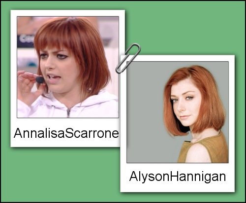 Somiglianza tra Annalisa Scarrone ed Alyson Hannigan