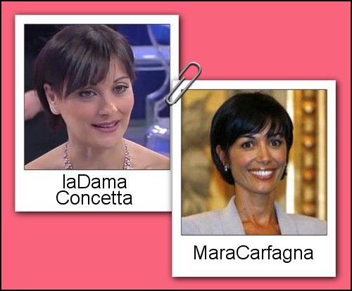 Somiglianza tra la dama Concetta e Mara Carfagna