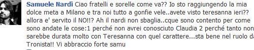Samuele Nardi:”Su Teresanna Pugliese ci avevo visto lungo,menomale che ho trovato Claudia Borroni” article-post