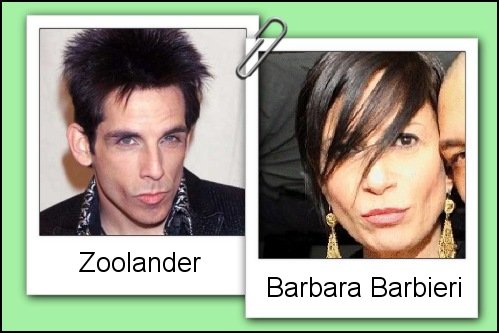 Somiglianza tra Barbara Barbieri e Derek Zoolander