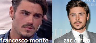 Somiglianza tra Francesco Monte e Zac Efron Somiglianza tra Francesco Monte e Zac Efron