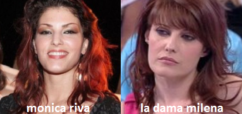 Somiglianza tra Monica Riva e Milena, dama del Trono over