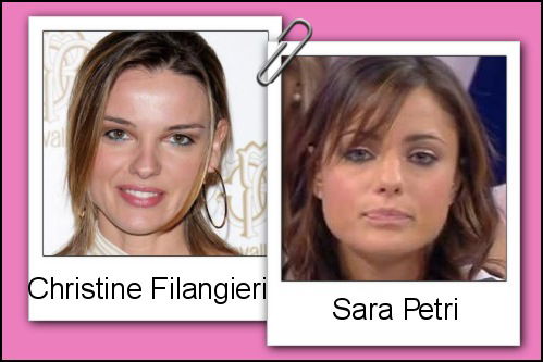 Somiglianza tra Sara Petri e Christine Filangeri