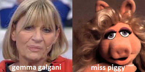 Somiglianza tra Gemma Galgani e Miss Piggy Somiglianza tra Gemma Galgani e Miss Piggy