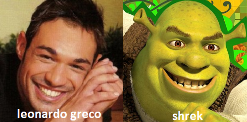 Somiglianza tra Leonardo Greco e Shrek Somiglianza tra Leonardo Greco e Shrek