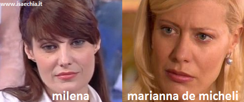 Somiglianza tra la dama Milena e Marianna De Micheli