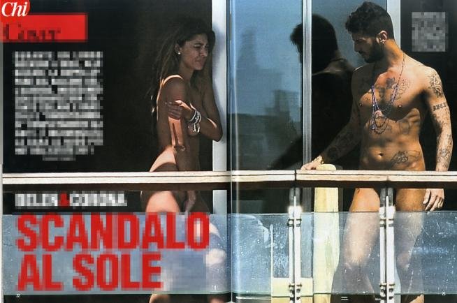 Belen Rodriguez e Fabrizio Corona nudi ad Ibiza