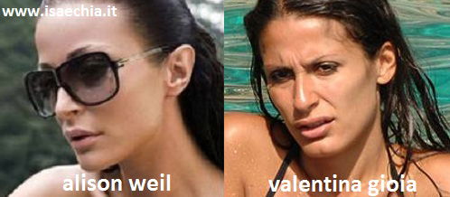Somiglianza tra Alison Weil e Valentina Gioia Somiglianza tra Alison Weil e Valentina Gioia