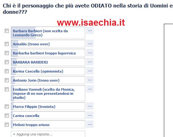 Barbara Barbieri ed il cavaliere Arnaldo i più ‘odiati’ su facebook