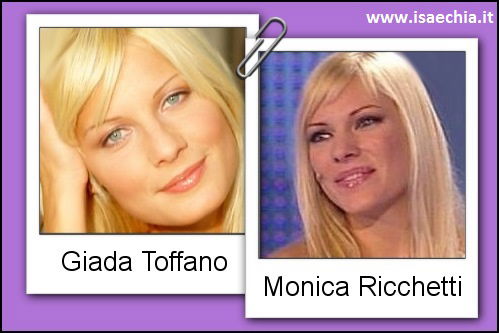 Somiglianza tra Giada Toffano e Monica Richetti Somiglianza tra Giada Toffano e Monica Richetti