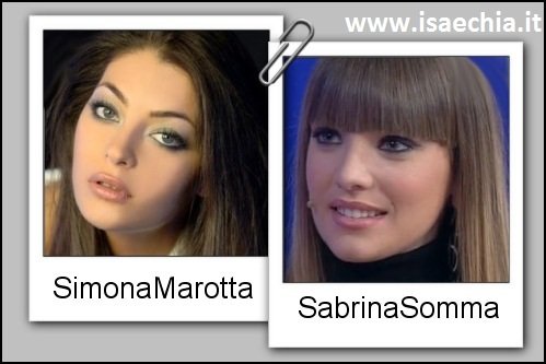 Somiglianza tra Simona Marotta e Sabrina Somma