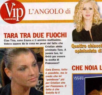 Tina Cipollari: “Tara Gabrieletto tra due fuochi / Che noia le esterne!”