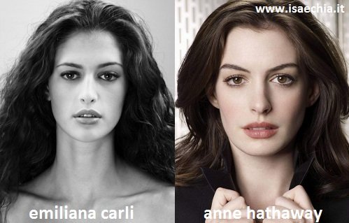 Somiglianza tra Emiliana Carli e Anne Hathaway