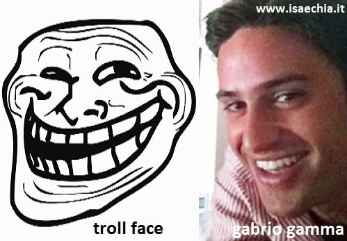 Somiglianza tra Gabrio Gamma e la Troll face preview