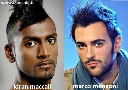 Somiglianza tra Kiran Maccali e Marco Mengoni