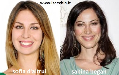 Somiglianza tra Sofia D'Altrui e Sabina Began