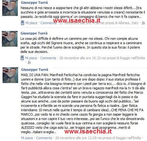 Giuseppe Turrà: ultimi status su Facebook (con riferimenti a Manfredi Ferlicchia e Marco Gaggini)